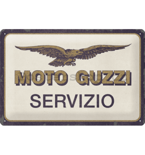 Plechová cedule: Moto Guzzi Servizio - 30x20 cm