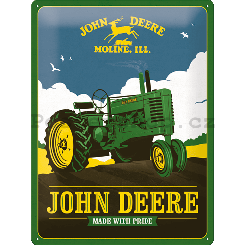 Plechová cedule: John Deere (Made With Pride) - 30x40 cm