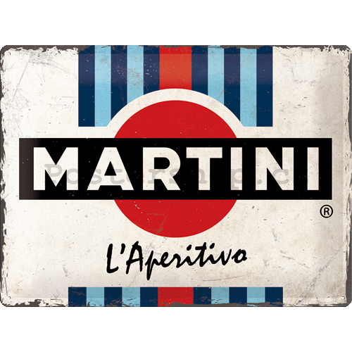 Plechová cedule: Martini (L'Aperitivo Racing Stripes) - 40x30 cm