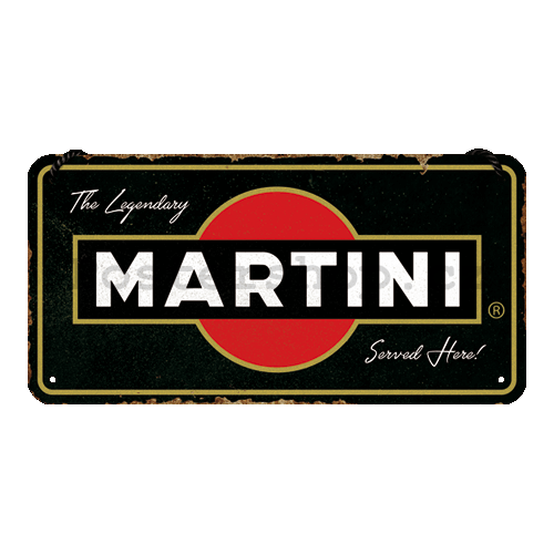 Závěsná cedule: Martini Served Here - 20x10 cm
