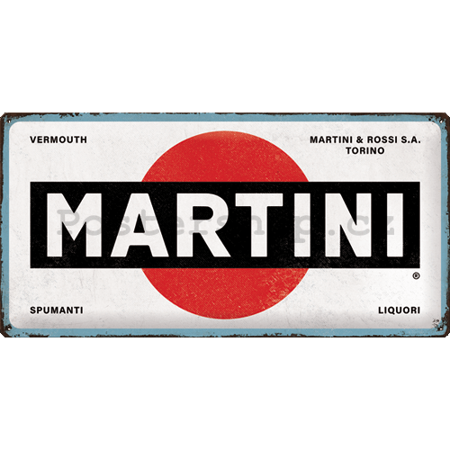 Plechová cedule: Martini (Logo White) - 50x25 cm