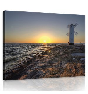 Obraz na plátně: Mlýn na pobřeží - 75x100 cm