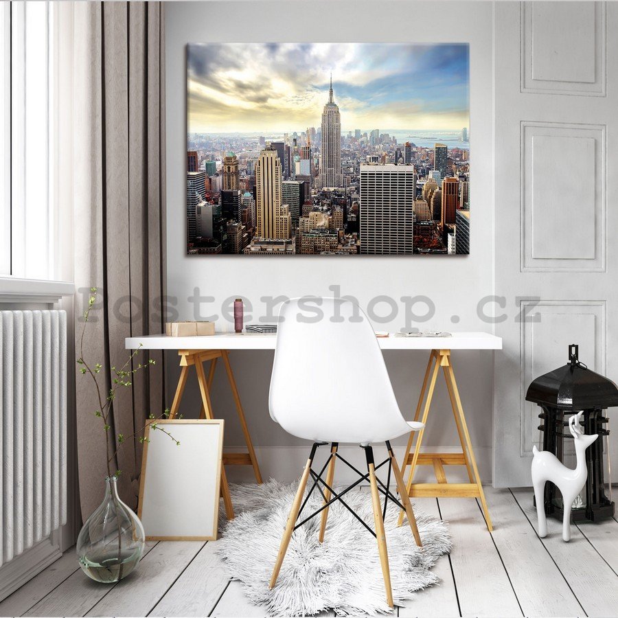 Obraz na plátně: Pohled na Manhattan - 75x100 cm