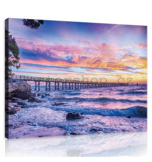 Obraz na plátně: Západ slunce u moře - 75x100 cm