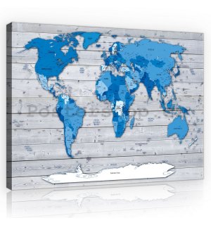 Obraz na plátně: Mapa světa (4) - 75x100 cm