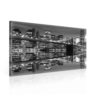 Obraz na plátně: Černobílý Brooklyn Bridge (3) - 75x100 cm