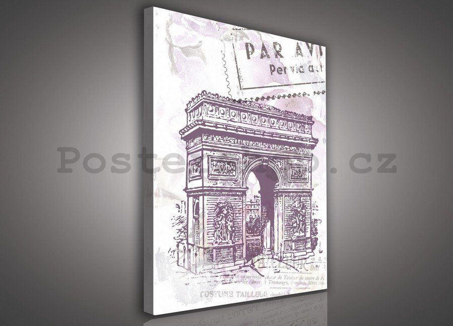 Obraz na plátně: Vítězný oblouk (Paříž) - 75x100 cm