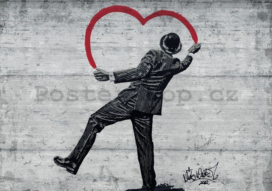 Obraz na plátně: Srdce (graffiti) - 75x100 cm