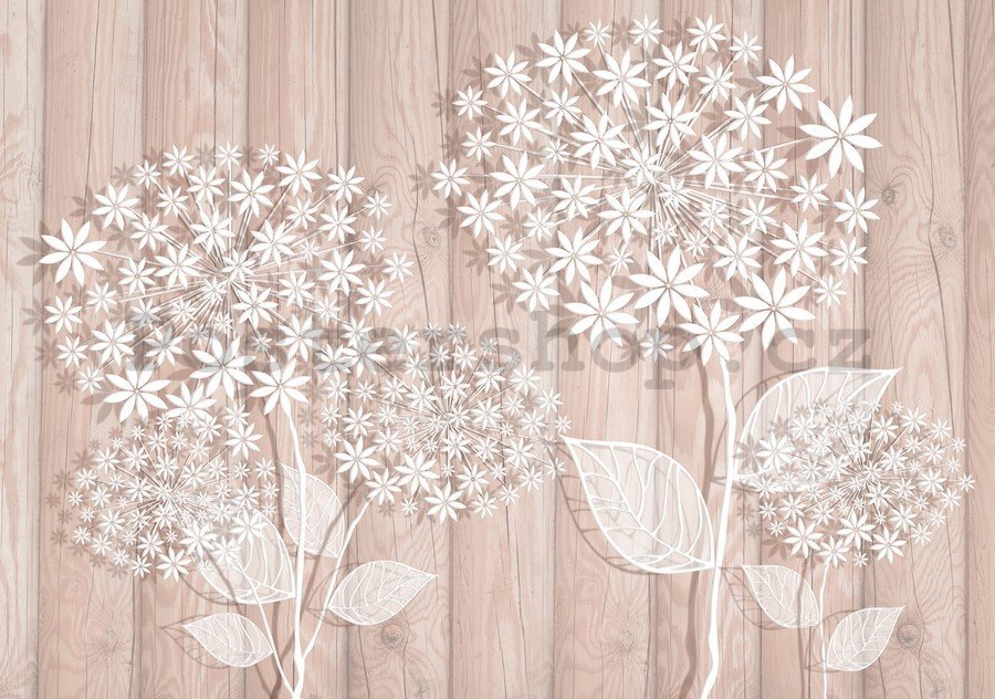 Obraz na plátně: Květiny na dřevě (1) - 75x100 cm