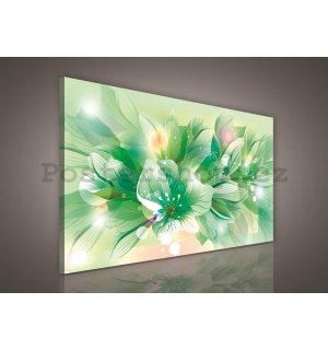 Obraz na plátně: Abstraktní květiny (zelené) - 75x100 cm