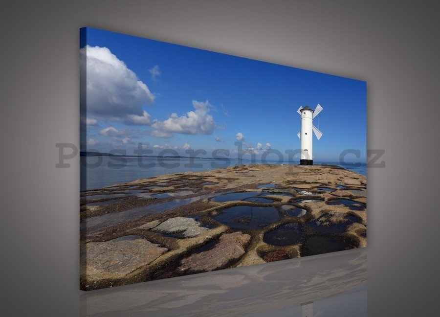 Obraz na plátně: Mlýn na pobřeží (2) - 75x100 cm