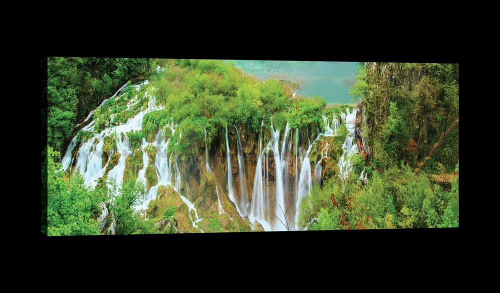 Obraz na plátně: Vodopády (3) - 145x45 cm