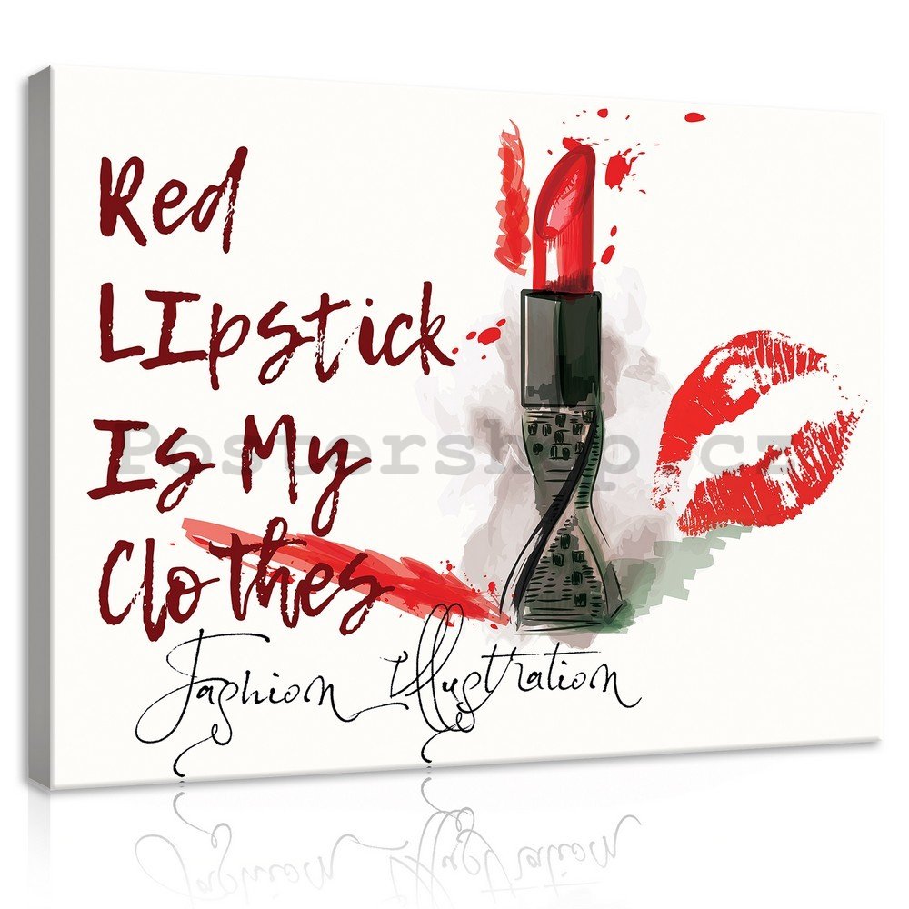 Obraz na plátně: Red Lipstick is My Clothes - 100x75 cm