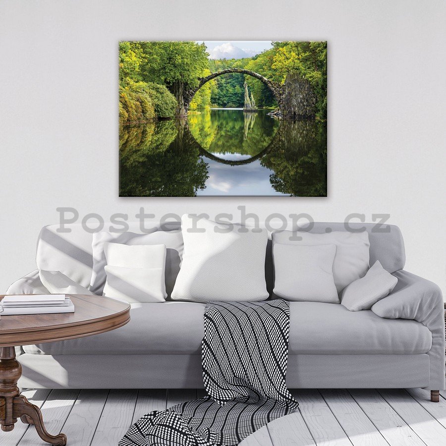 Obraz na plátně: Rakotzbrücke - 75x100 cm