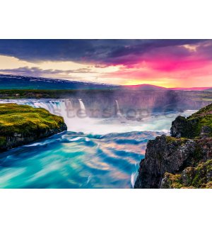 Fototapeta: Vodopády červánky - 184x254 cm