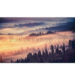 Fototapeta vliesová: Mlha nad horami - 254x368 cm