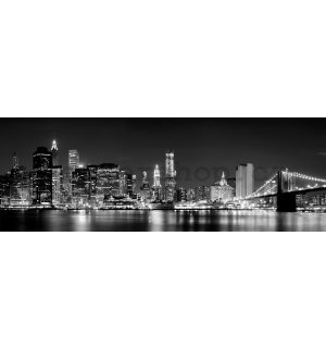 Fototapeta: N.Y. v noci (černobílý) - 624x219 cm