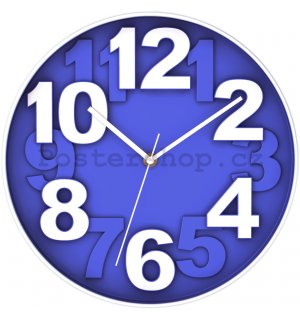 Nástěnné hodiny: Modrá (velká čísla) - 30 cm