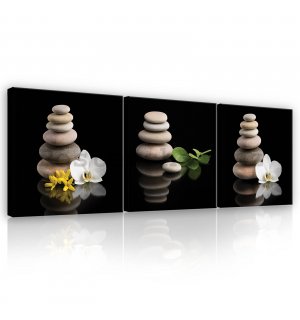 Obraz na plátně: Zen kameny - set 3ks 25x25cm