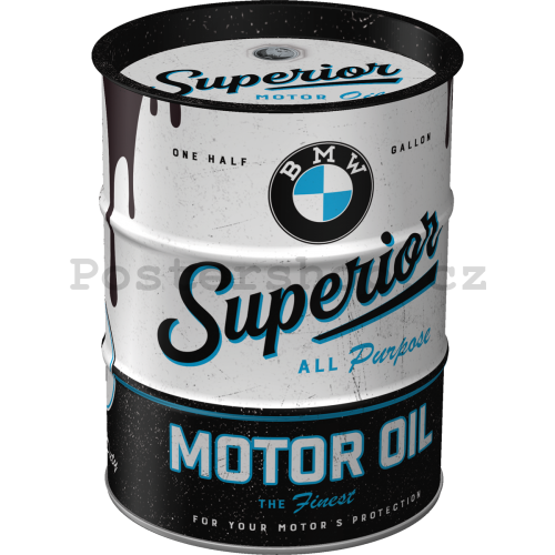 Plechová kasička barel: BMW Superior Motor Oil
