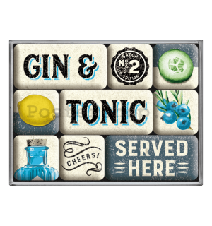 Sada magnetů - Gin & Tonic Served Here