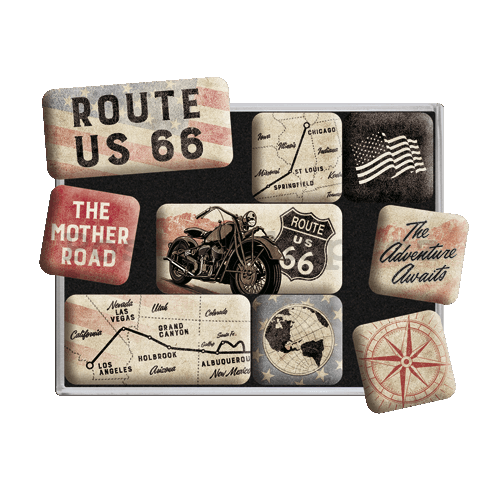 Sada magnetů - Route 66 Bike Map