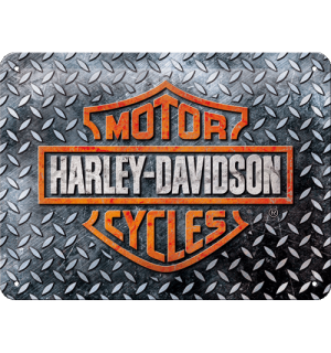 Plechová cedule: Harley-Davidson (Diamond Plate) - 20x15 cm