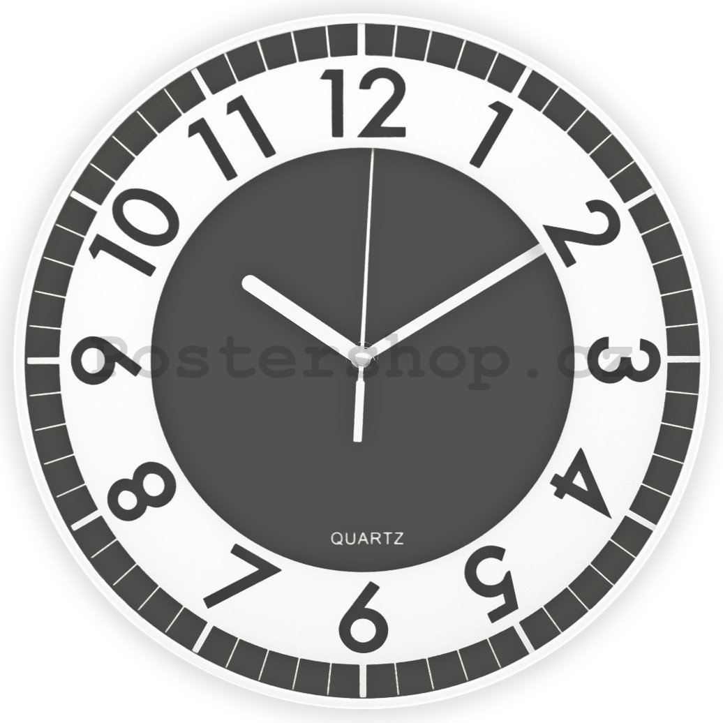 Nástěnné hodiny: Moderní (tmavě šedá) - 30 cm