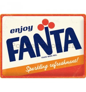 Plechová cedule: Fanta (Sparkling Refreshment!) - 40x30 cm