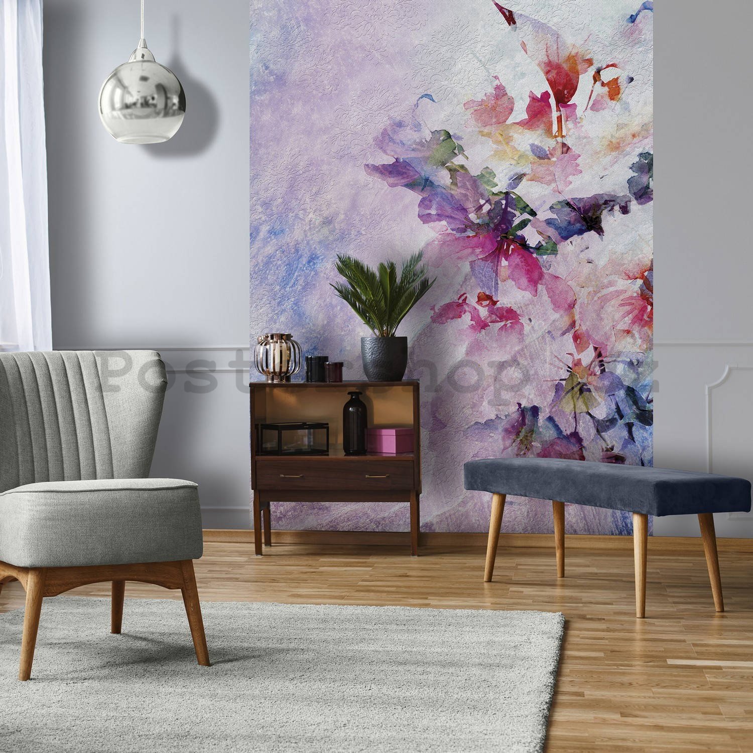 Fototapeta: Pestrobarevná květinová abstrakce - 184x254 cm
