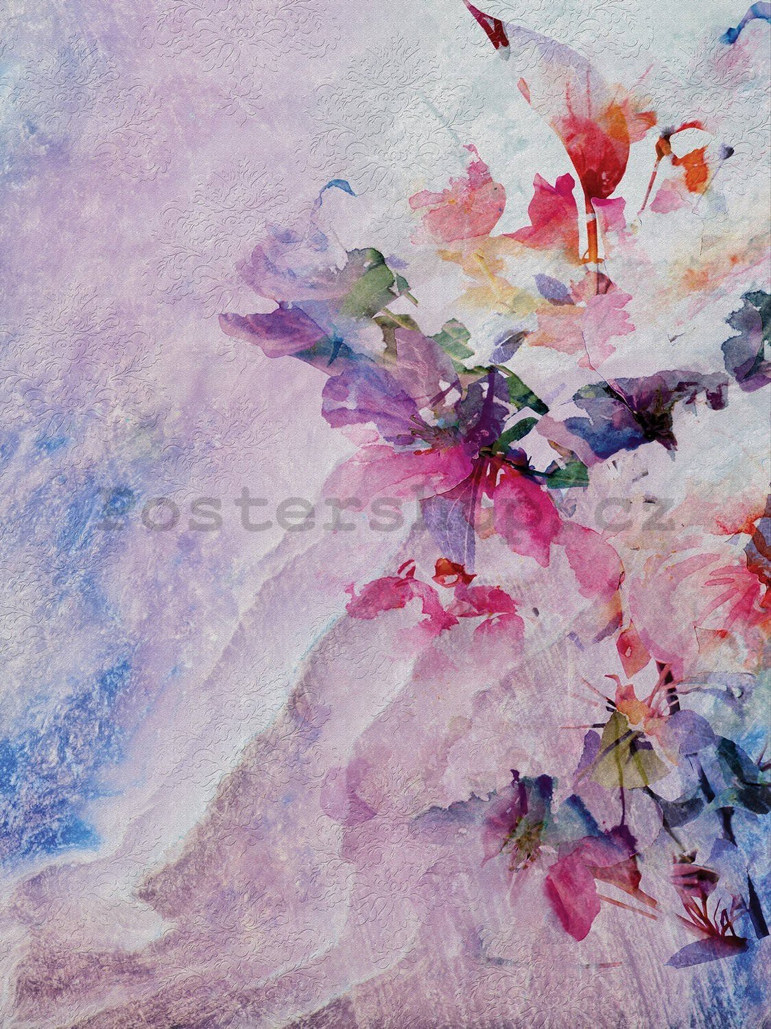 Fototapeta: Pestrobarevná květinová abstrakce - 184x254 cm
