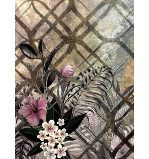 Fototapeta: Malovaná květinová abstrakce (3) - 184x254 cm