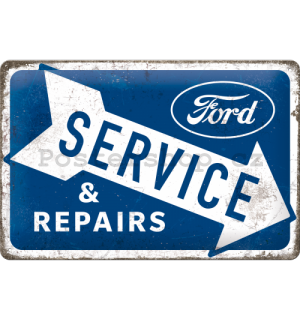 Plechová cedule: Ford (Service & Repairs) - 30x20 cm