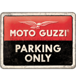 Plechová cedule: Moto Guzzi Parking Only - 20x15 cm