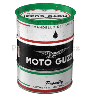 Plechová kasička barel: Moto Guzzi Italian Motorcycle Oil