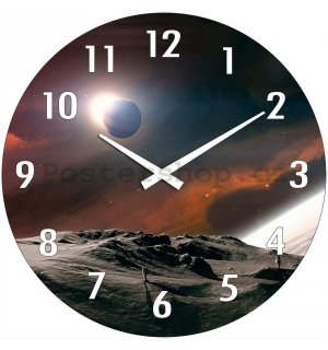 Nástěnné skleněné hodiny: Vesmír - 34 cm