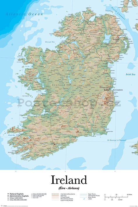 Plakát - Ireland Map