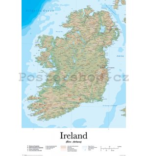 Plakát - Ireland Map