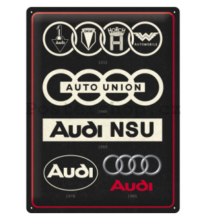 Plechová cedule: Audi Logo Evolution - 40x30 cm