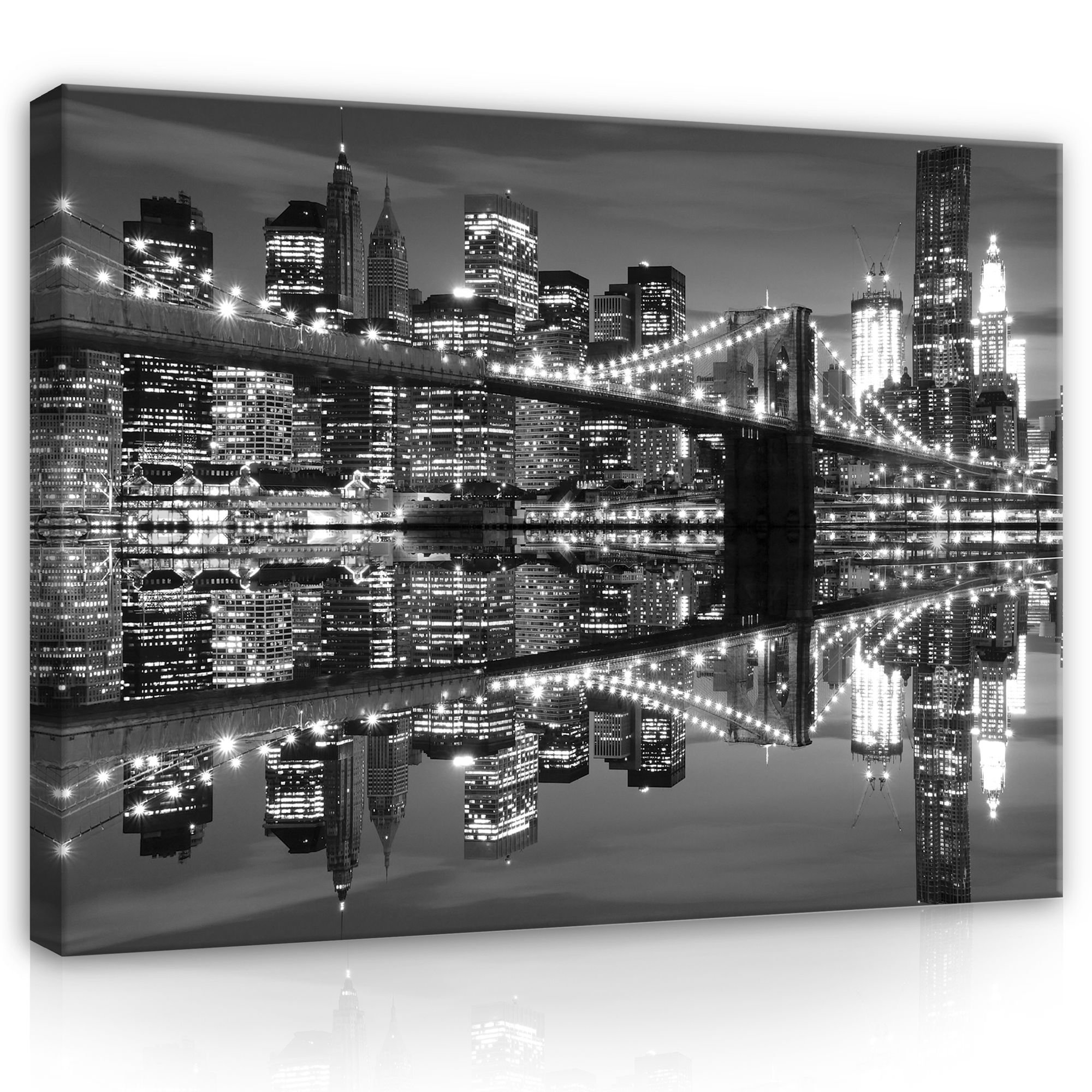 Obraz na plátně: Černobílý Brooklyn Bridge (3) - 80x60 cm