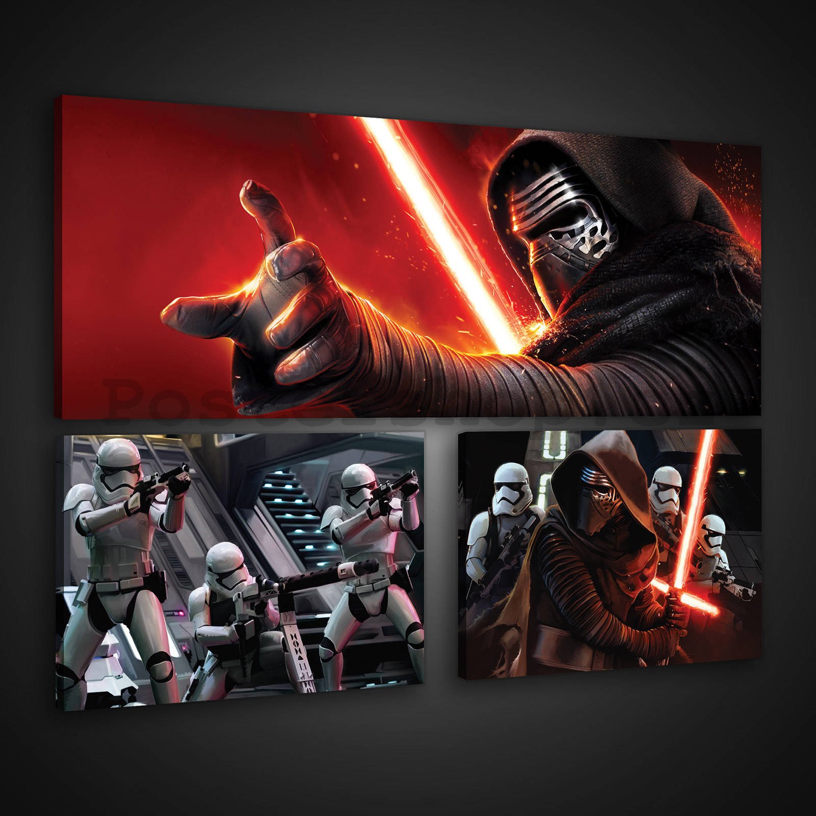Obraz na plátně: Star Wars First Order (1) - set 1ks 80x30 cm a 2ks 37,5x24,8 cm