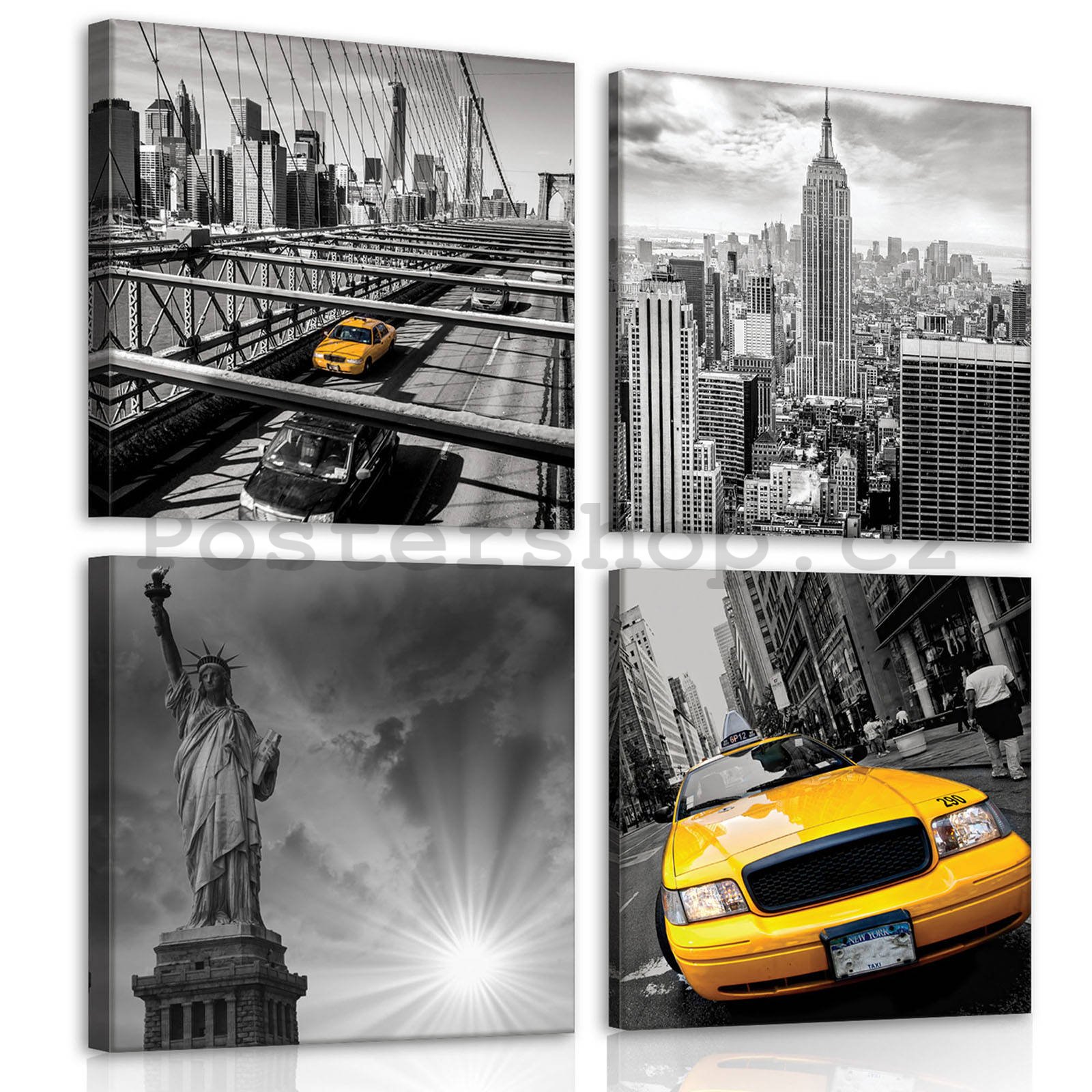 Obraz na plátně: New York (1) - set 4ks 25x25cm