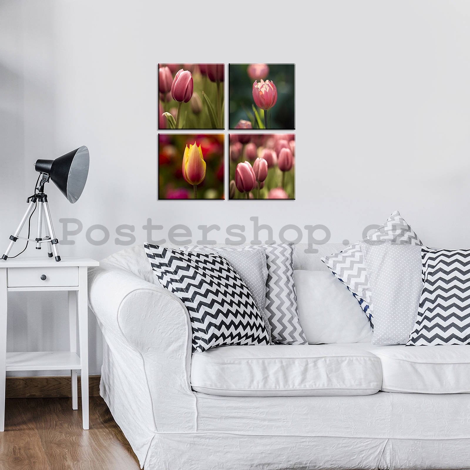 Obraz na plátně: Tulipány (1) - set 4ks 25x25cm