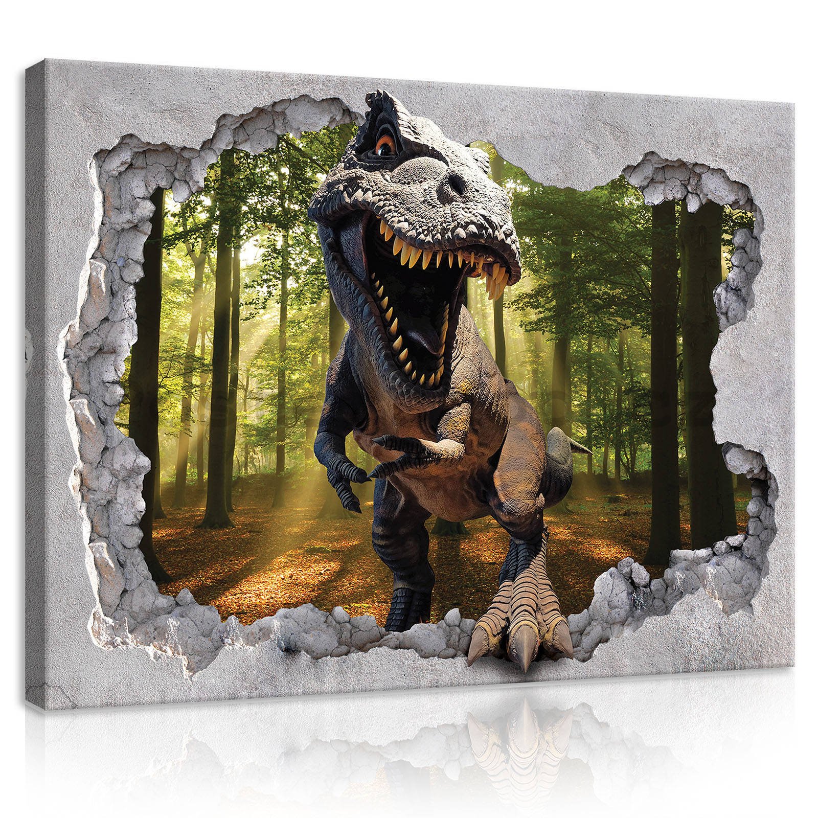 Obraz na plátně: Dinosaurus v lese - 80x60 cm