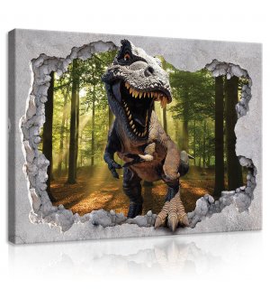 Obraz na plátně: Dinosaurus v lese - 80x60 cm