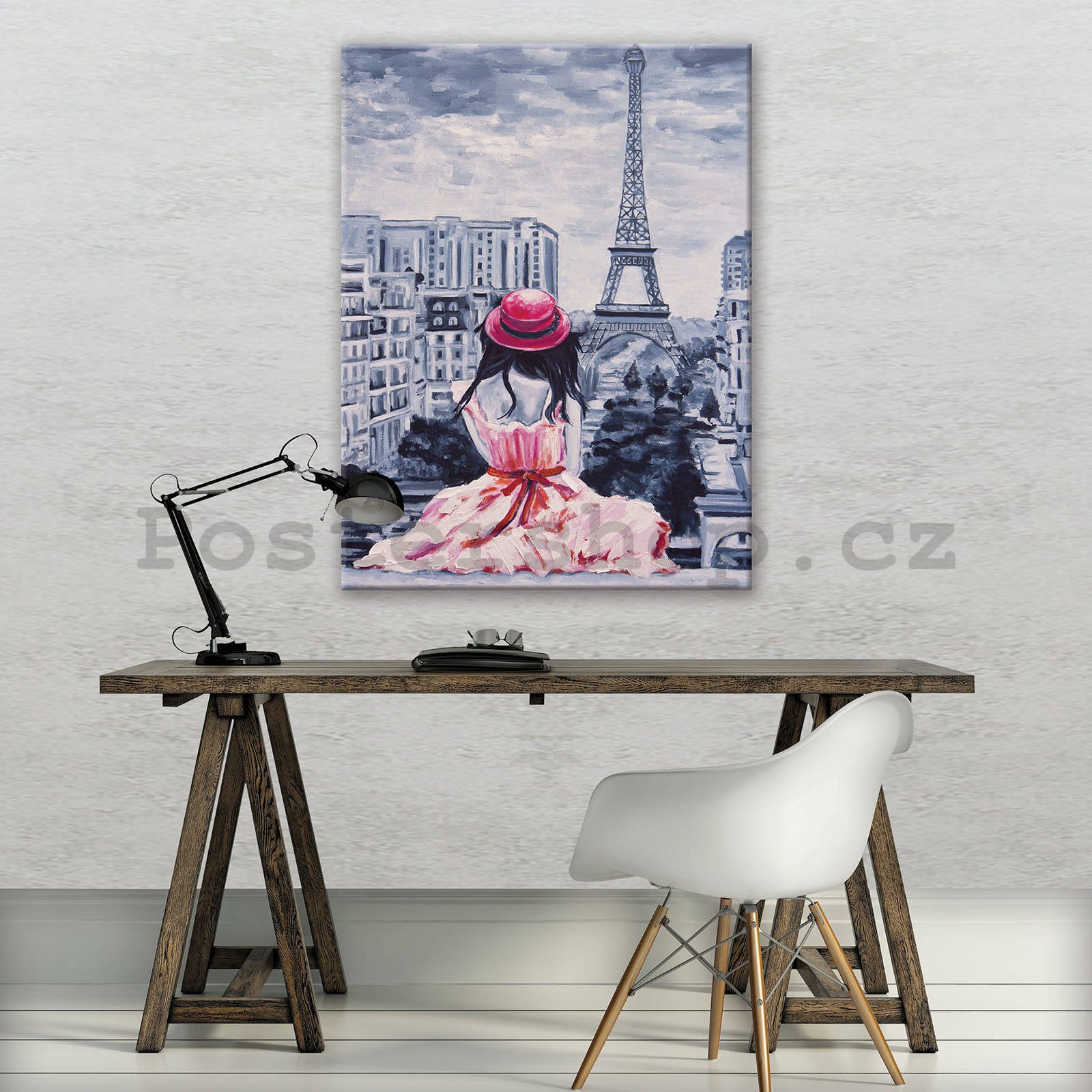 Obraz na plátně: Dívka v Pařiži - 60x80 cm