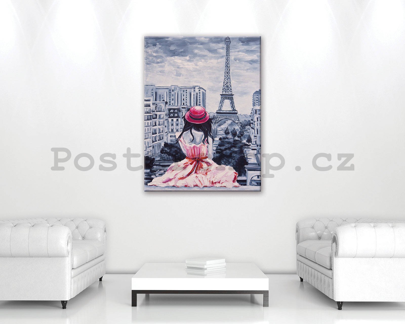 Obraz na plátně: Dívka v Pařiži - 60x80 cm