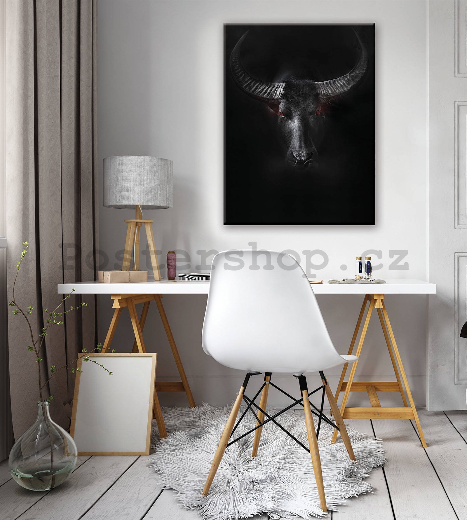 Obraz na plátně: Černý býk - 60x80 cm