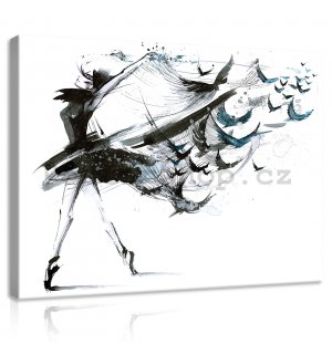 Obraz na plátně: Tanec s ptáky - 80x60 cm