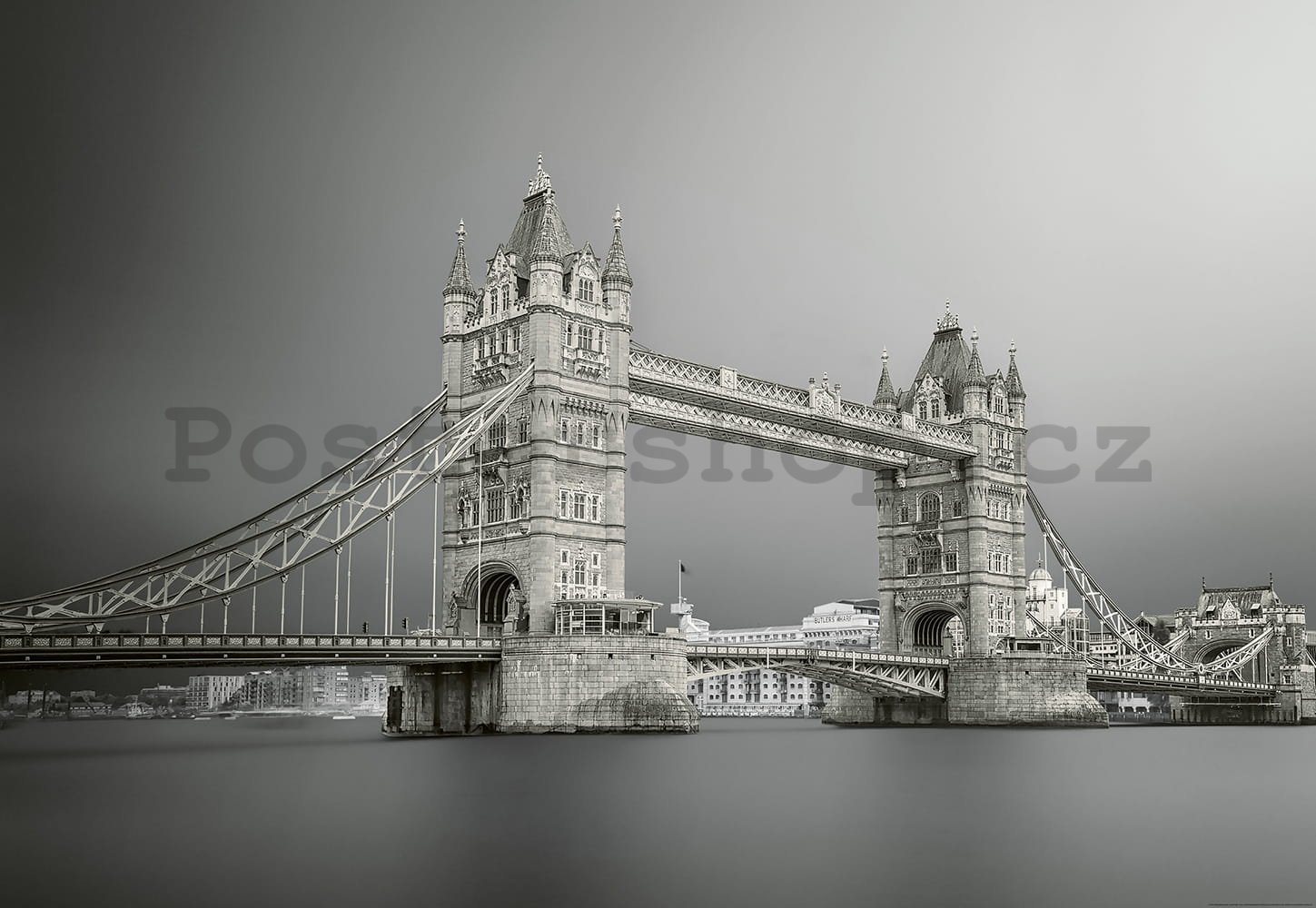 Fototapeta vliesová: Šedivý Tower Bridge - 254x368 cm